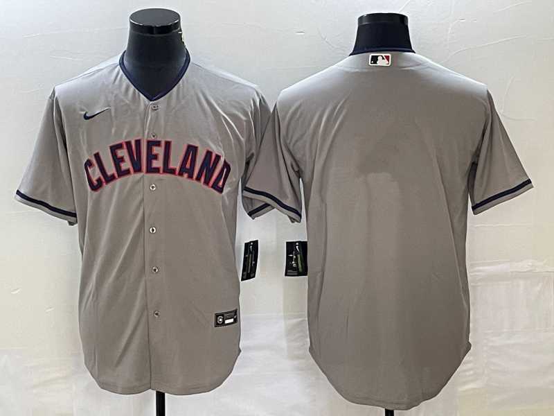 Mens Cleveland Guardians Gray Blank Cool Base Stitched Jersey